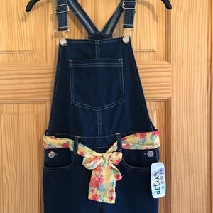 Girls Delia size 14 jean shorts bibs